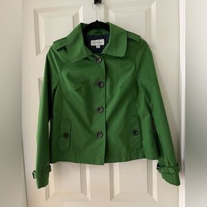 Women’s Merona Green Jacket Lightweight Lined Chunky Button Front Swing Coat S
